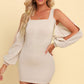Women's Square Neck Split Sleeve Mini Dress