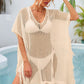 SO SUMMER One Size Fringe Trim Openwork Cover Up