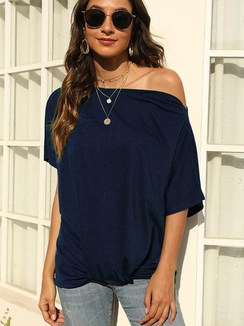 One Shoulder Short Sleeve T-Shirt