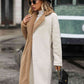 Adrien Planet Camel Full Size Contrast Dropped Shoulder Sherpa Coat