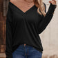 Full Size V-Neck Long Sleeve Top
