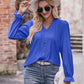 Pretty Purples Eyelet V-Neck Flounce Sleeve Blouse