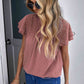 Polka Dot Smocked Flutter Sleeve Blouse