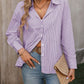 Striped Button Up Long Sleeve Shirt