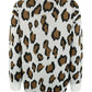 Leopard Open Front Dropped Shoulder Cardigan