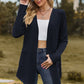 Cable-Knit Long Sleeve Cardigan with Pocket