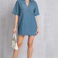 Larissa Bea Pocketed Collared Neck Mini Denim Dress