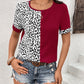 Women's Bryony Leopard Round Neck Short Sleeve Tee