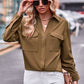 Full Size Dropped Shoulder Longline Shirt with Pockets