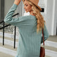 Full Size Decorative Button V-Neck Long Sleeve T-Shirt