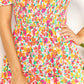 Double Take Strawberry Smocked Sweetheart Neck Flounce Sleeve Strawberry Mini Dress