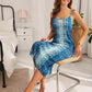 Printed Tie Shoulder Midi Night Dress