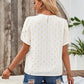 Printed Round Neck Petal Sleeve Blouse
