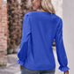 Pretty Purples Eyelet V-Neck Flounce Sleeve Blouse
