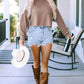 Round Neck Drop Shoulder Long Sleeve Top