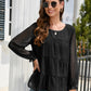 Swiss Dot Flounce Sleeve Blouse