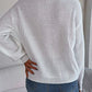 NotSoBasic Cable-Knit Round Neck Long Sleeve Sweater