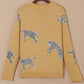 Animal Element Round Neck Dropped Shoulder Sweater