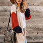 Women's Color Block Rib-Knit Open Front Duster Cardigan