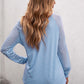 Women's Sheer Striped V-Neck Top