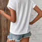 Eyelet V-Neck Short Sleeve T-Shirt