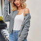Button Up Dropped Shoulder Cardigan