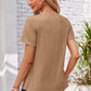 Decorative Button Scoop Neck T-Shirt
