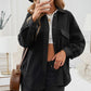 Button Up Collared Neck Long Sleeve Jacket