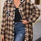 Plaid Button Up Dropped Shoulder Jacket