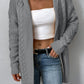 Cable-Knit Dropped Shoulder Hooded Cardigan
