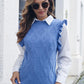 Round Neck Ruffled Sweater Vest