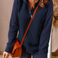 Quarter-Zip Quilted Sweatshirt with Kangaroo Pocket