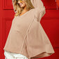 BiBi V-Neck Waffle Uneven Hem Top - Brand BiBi