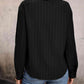 Asymmetrical Neck Decorative Button Top