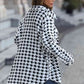 FashionToFigureTrends White Houndstooth Button Down Jacket