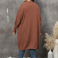 Plus Size Long Sleeve Pocketed Cardigan