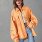 Full Size Dropped Shoulder Raw Hem Jacket