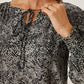Women's Salena Printed Tie Neck Lantern Sleeve Blouse