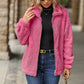 Full Size Fuzzy Pocketed Zip Up Jacket