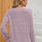 Ruched Round Neck Flounce Sleeve T-Shirt