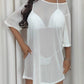 Mesh Boat Neck Half Sleeve Cover Up