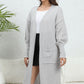Open Front Dropped Shoulder Cardigan