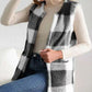 Shawnie Sherpa Plaid Open Front Vest Coat