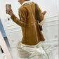 CoatsGallor Lapel Collar Exposed Seam Buttoned Coat
