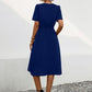 Tied Notched Short Sleeve Dress