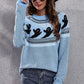 Full Size Ghost Pattern Round Neck Long Sleeve Sweater