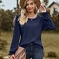 Full Size Round Neck Puff Sleeve Blouse