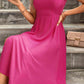 Tie Back Cutout Round Neck Split Hot Pink Dress