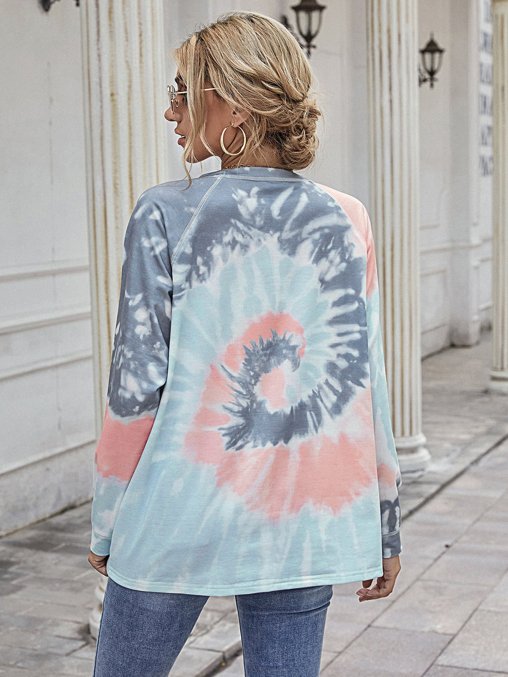 Beauteous Full Size Printed Round Neck Raglan Sleeve Tee