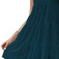 Ruffled Round Neck Cap Sleeve Mini Dress